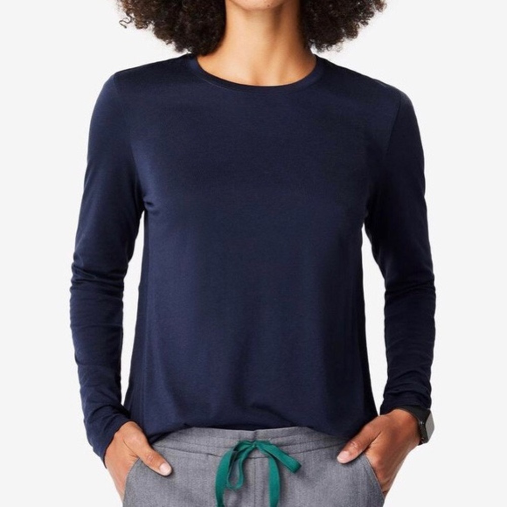 Figs Women Navy Super Soft Long Sleeve Underscrub